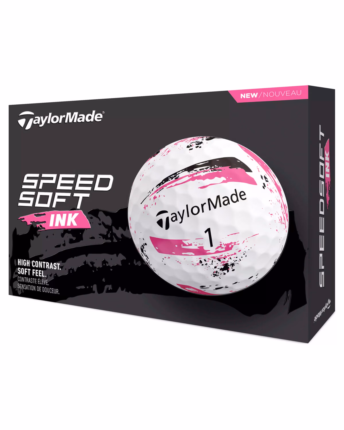 Custom TaylorMade SpeedSoft Ink Pink Golf Balls with Logo
