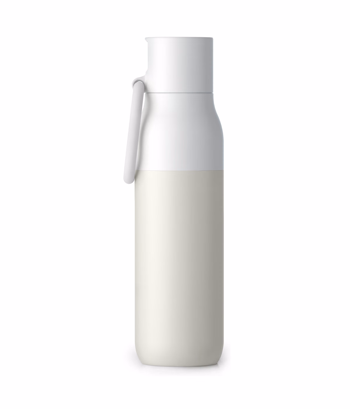 Custom LARQ Bottle Filtered Flip Top in Granite White, side view