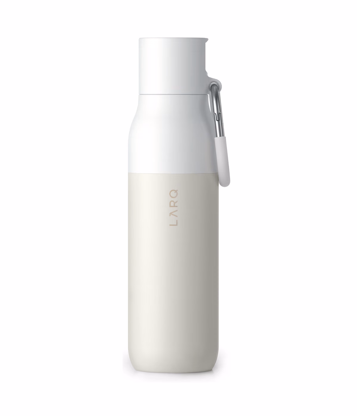Custom LARQ Bottle Filtered Flip Top in Granite White, front view