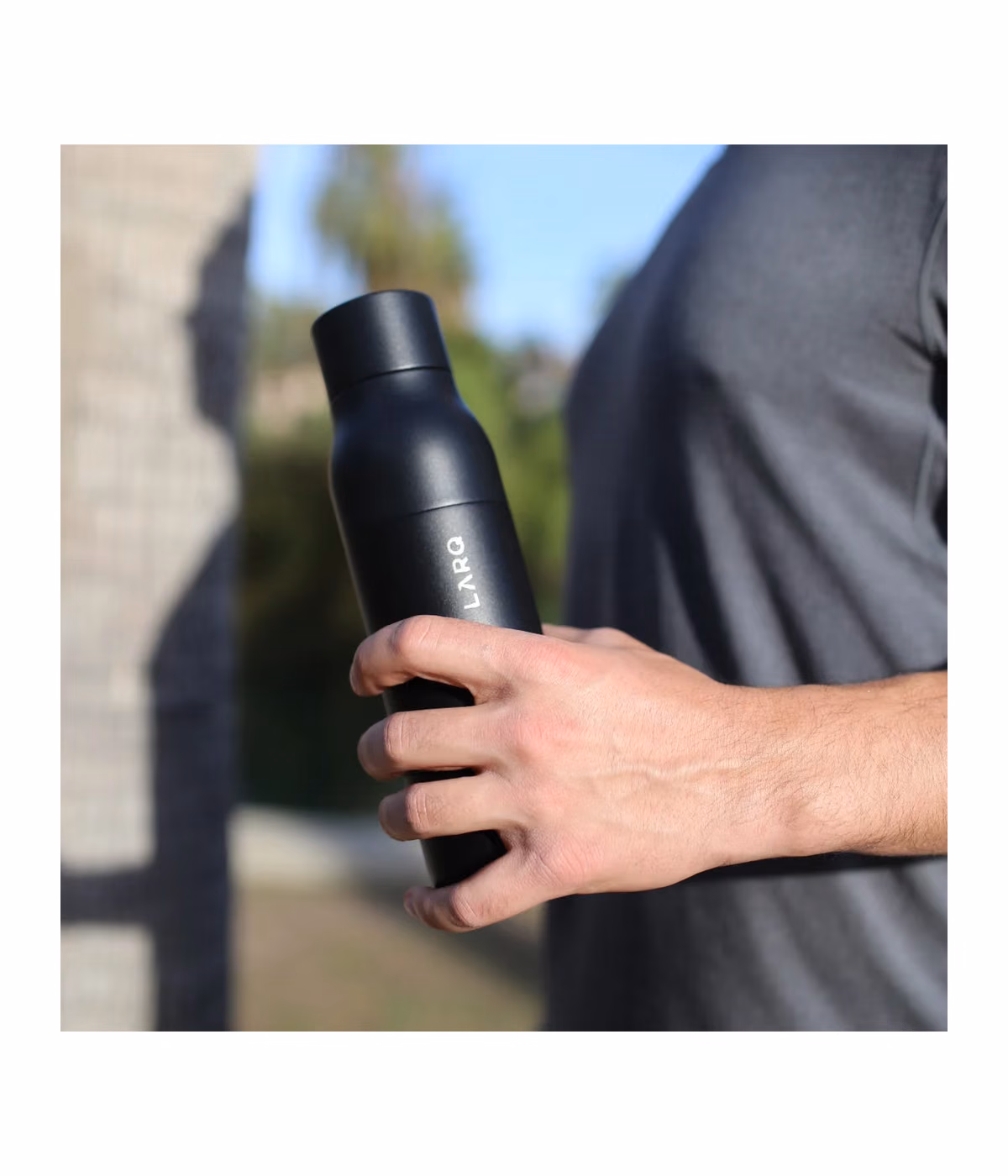 Custom LARQ Bottle Twist Top Obsidian Black - 17 oz vs 25 oz size comparison