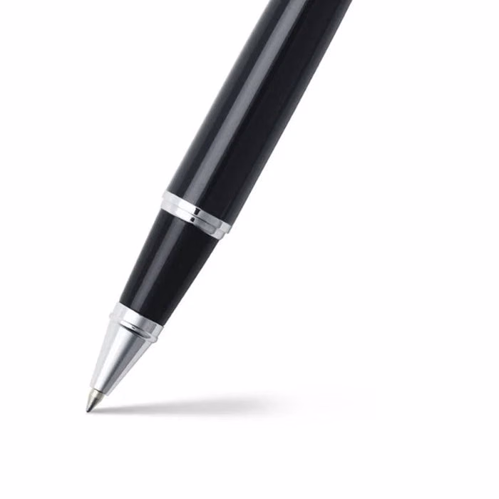 Custom Sheaffer 300 Glossy Black Rollerball with Chrome Cap
