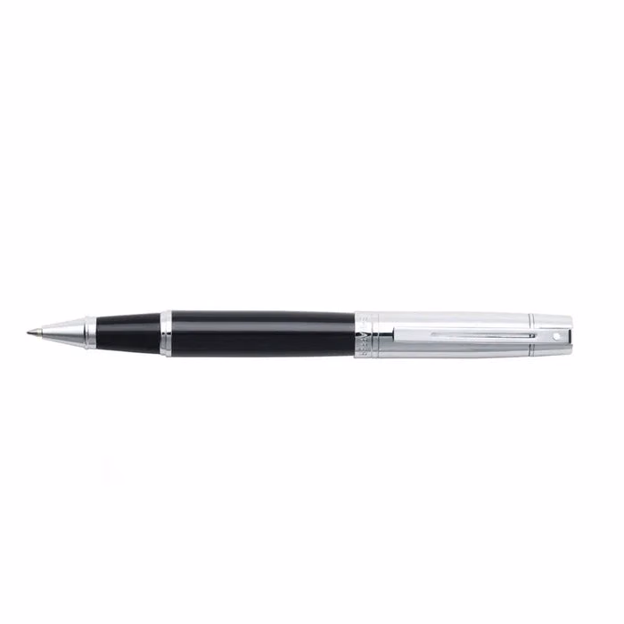 Custom Sheaffer 300 Glossy Black Rollerball with Chrome Cap