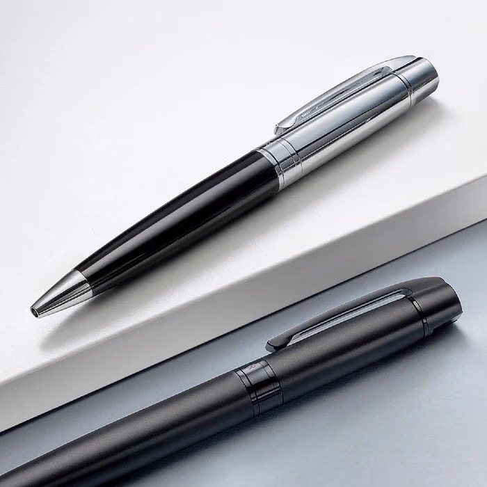 Custom Sheaffer 300 Glossy Black Rollerball with Chrome Cap