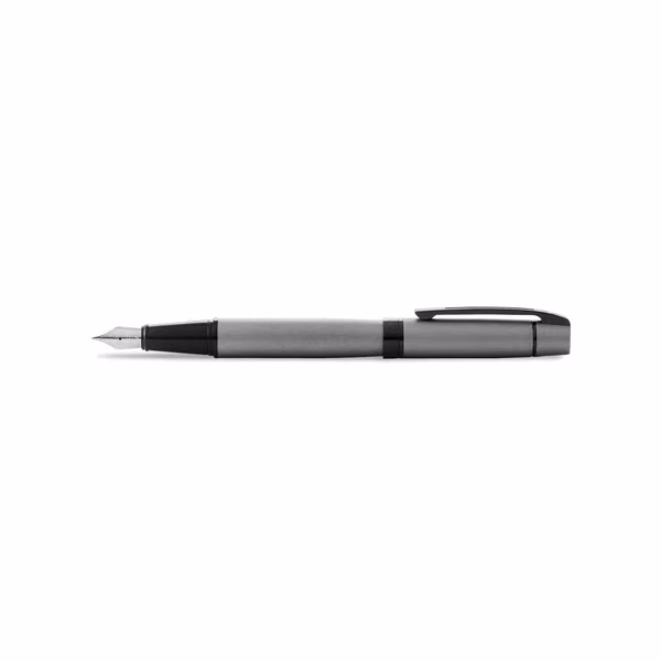 Custom Sheaffer 300 Matte Gray Fountain Pen with Black Trim