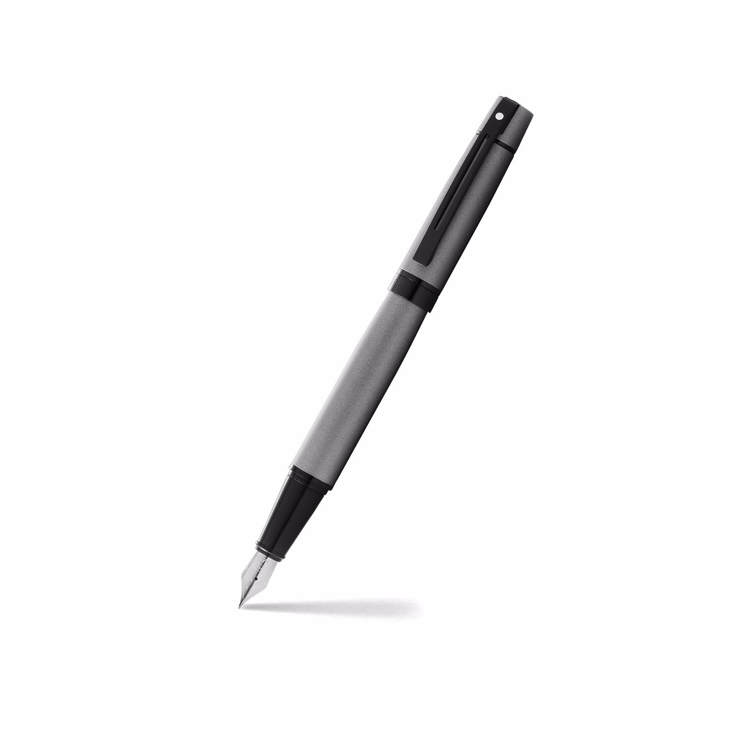 Custom Sheaffer 300 Matte Gray Fountain Pen with Black Trim