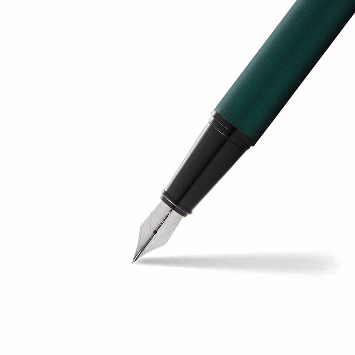 Custom Sheaffer 300 Matte Green Fountain Pen with Black Trim