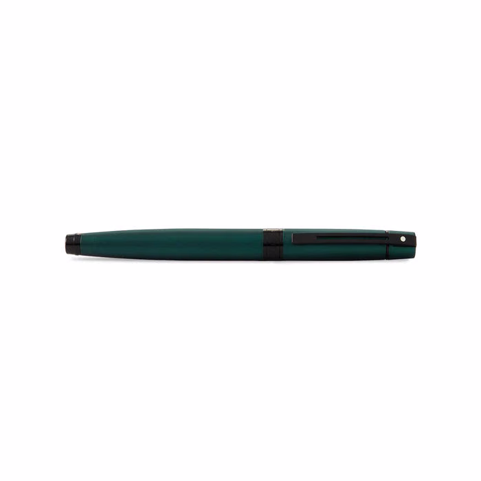 Custom Sheaffer 300 Matte Green Fountain Pen with Black Trim