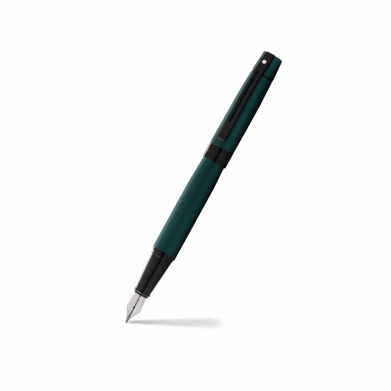 Custom Sheaffer 300 Matte Green Fountain Pen with Black Trim