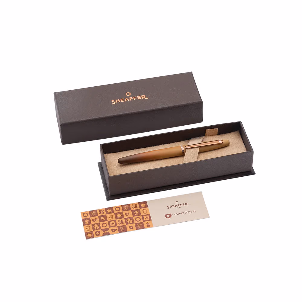 Custom Sheaffer VFM 9428 Coffee Edition Matt Brown Rollerball Pen with Regal Brown PVD Trims