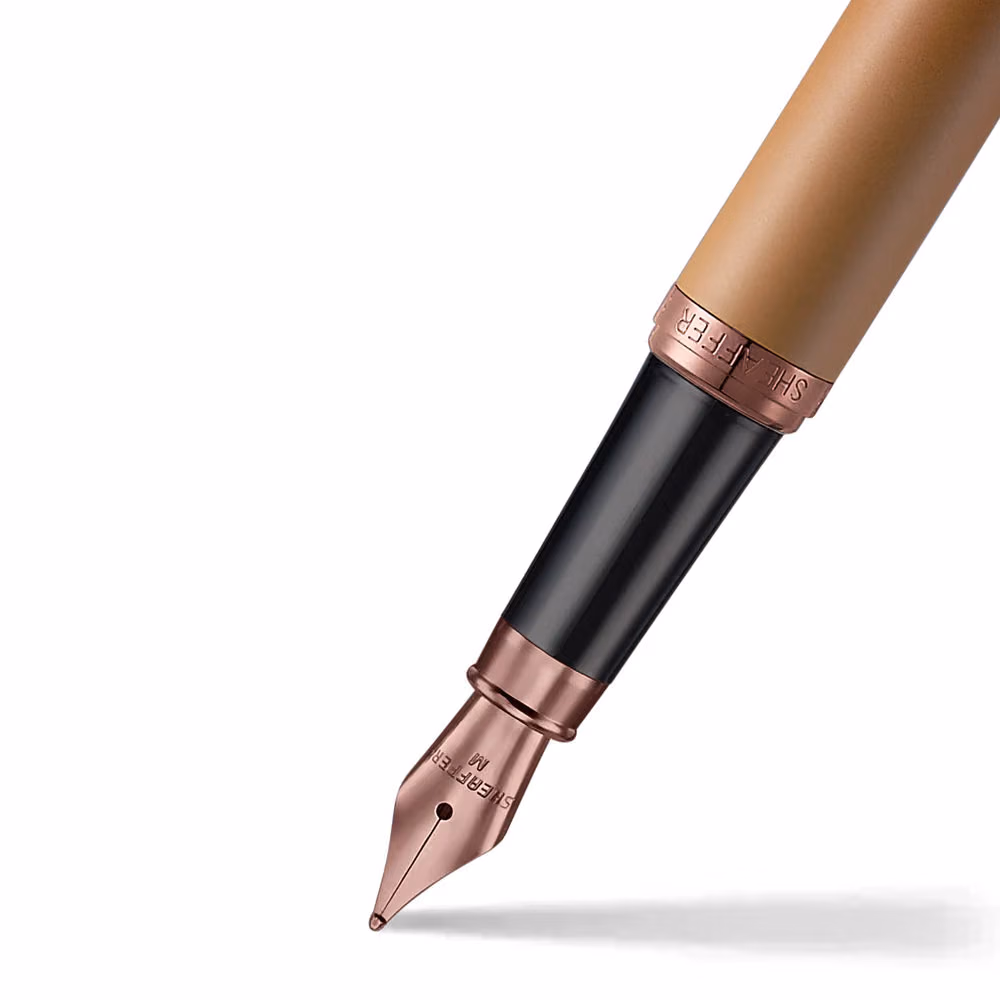 Custom Sheaffer VFM 9428 Coffee Edition Matt Brown Fountain Pen with Regal Brown PVD Trims