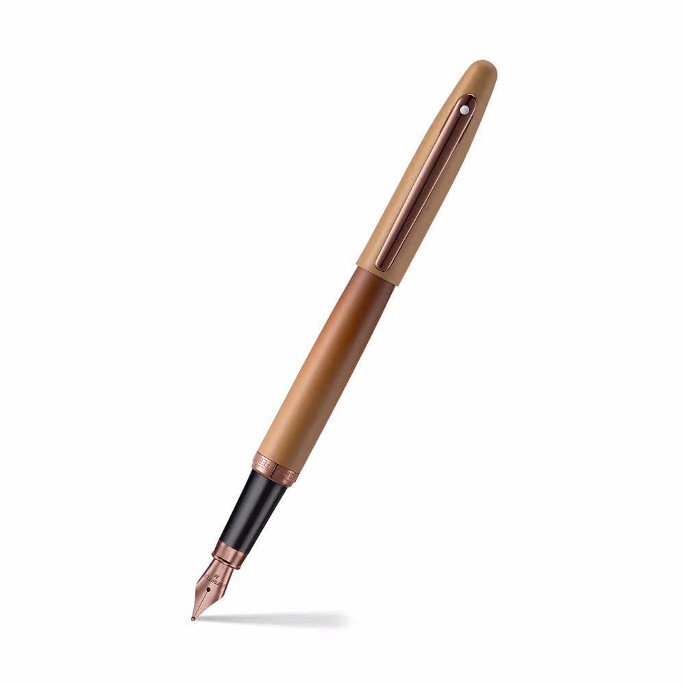 Custom Sheaffer VFM 9428 Coffee Edition Matt Brown Fountain Pen with Regal Brown PVD Trims