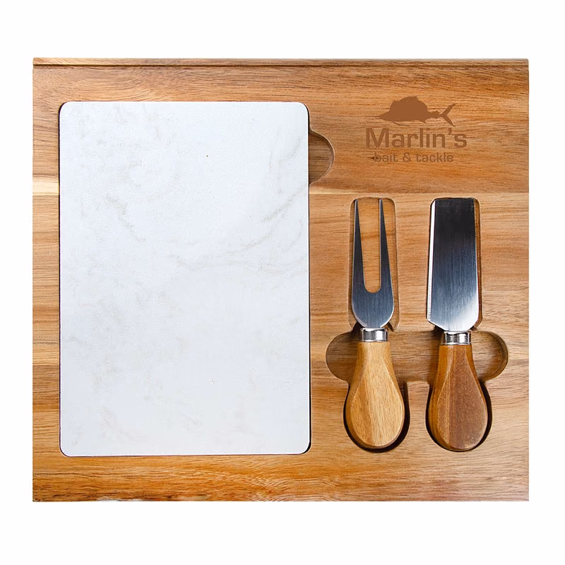 Custom Carson 4-Piece Acacia Wood Cheese Set