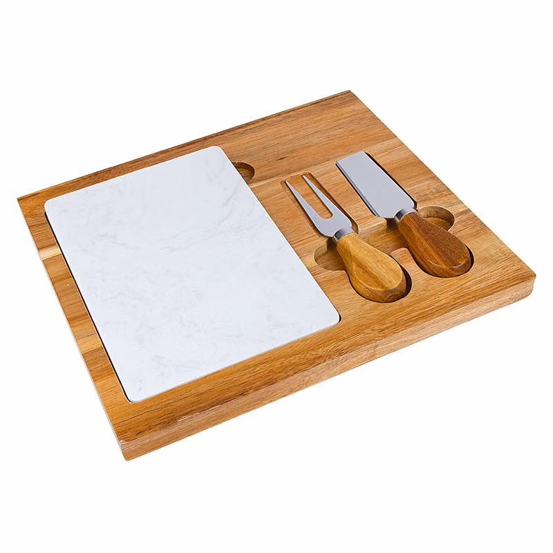 Custom Carson 4-Piece Acacia Wood Cheese Set