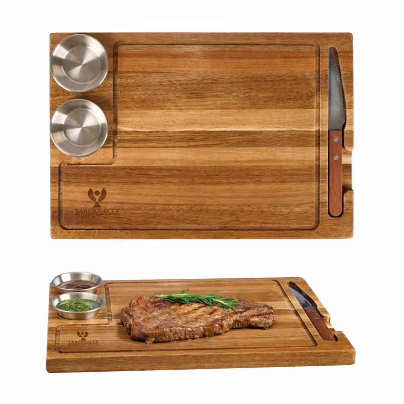 Custom Arthur 4-Piece Acacia Wood Steak Board
