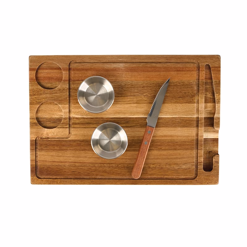 Custom Arthur 4-Piece Acacia Wood Steak Board