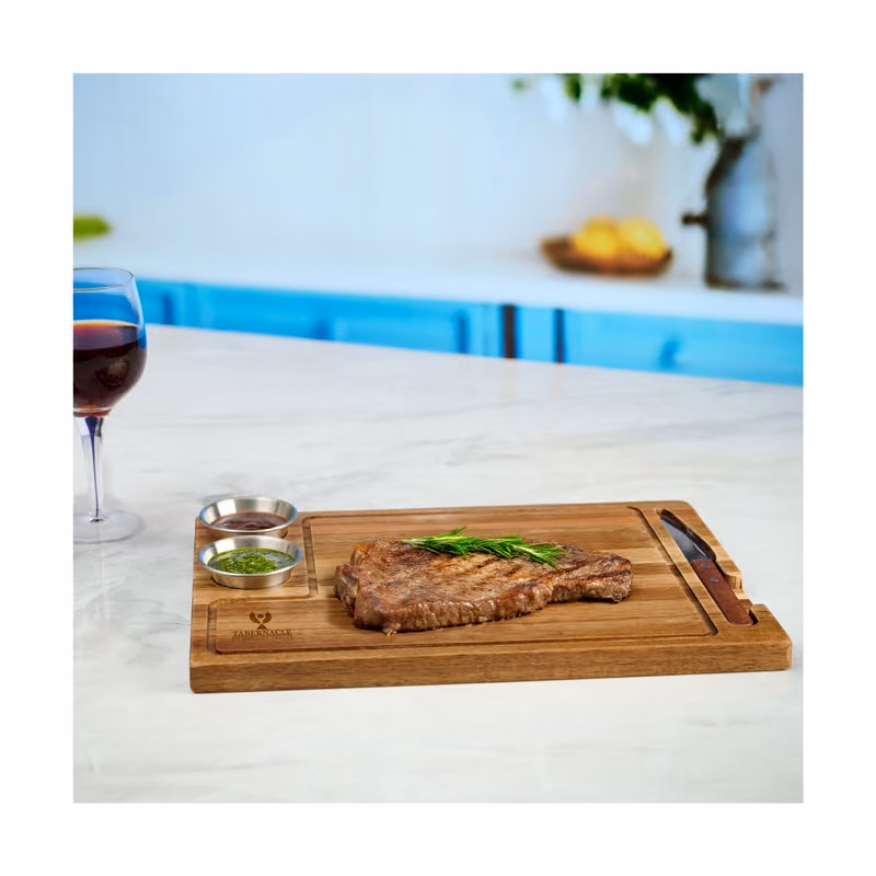 Custom Arthur 4-Piece Acacia Wood Steak Board
