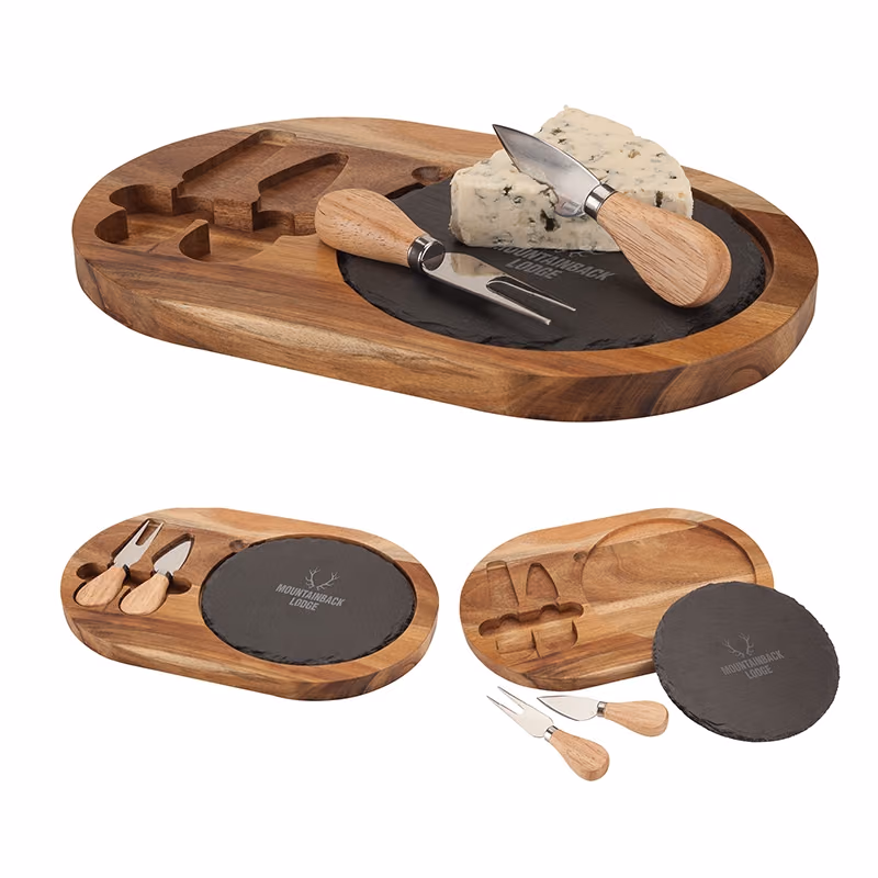 Custom Bon Appetit Slate Cheese Set