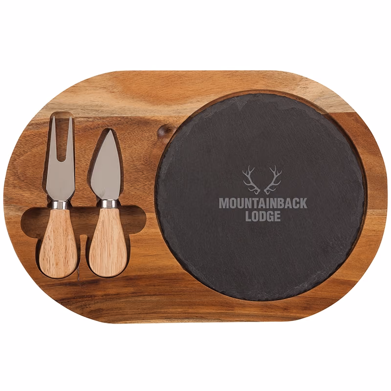 Custom Bon Appetit Slate Cheese Set
