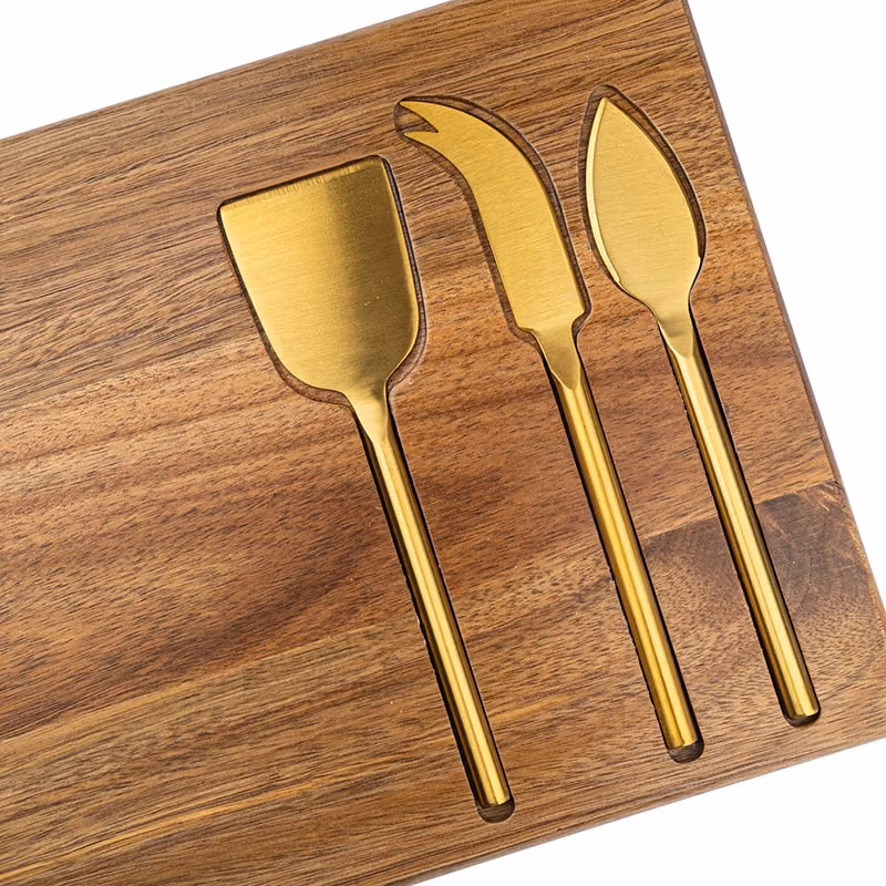 Custom Wright 4-Piece Acacia Wood Serving Set