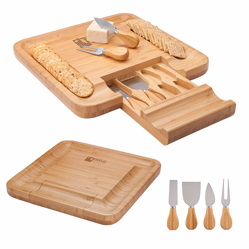 Custom Lorenzi 4-Piece Bamboo Cheese Tray