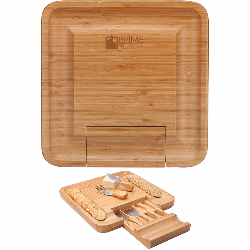 Custom Lorenzi 4-Piece Bamboo Cheese Tray