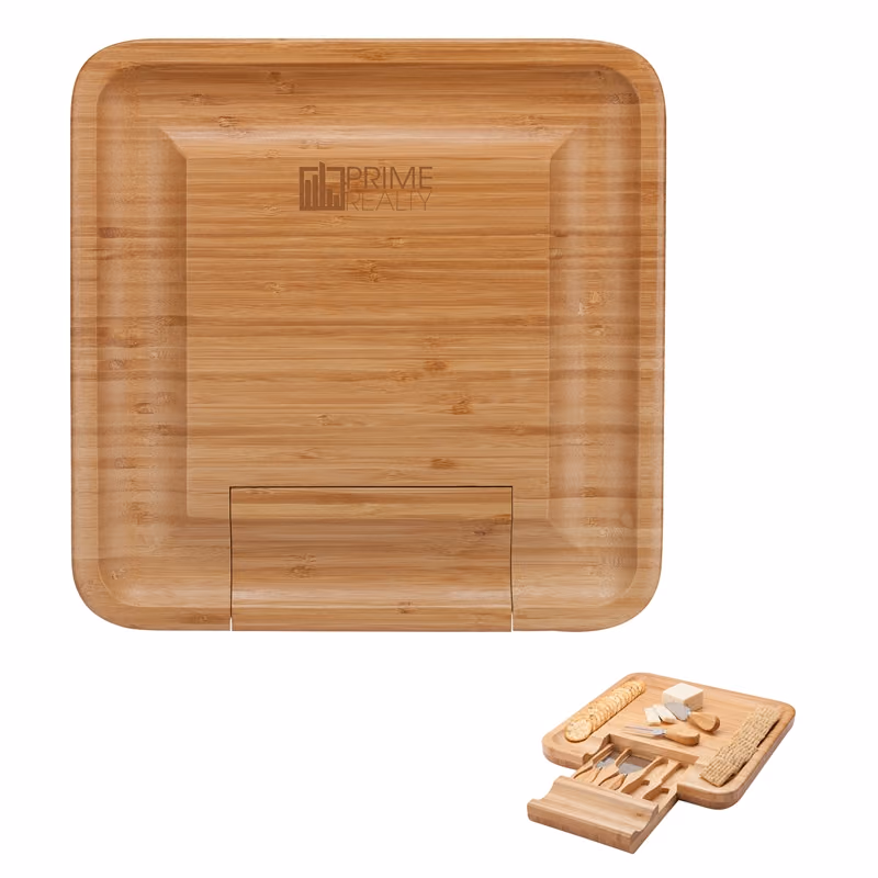 Custom Lorenzi 4-Piece Bamboo Cheese Tray