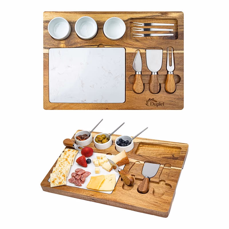 Custom Milton 11-Piece Acacia Wood Cheese Set