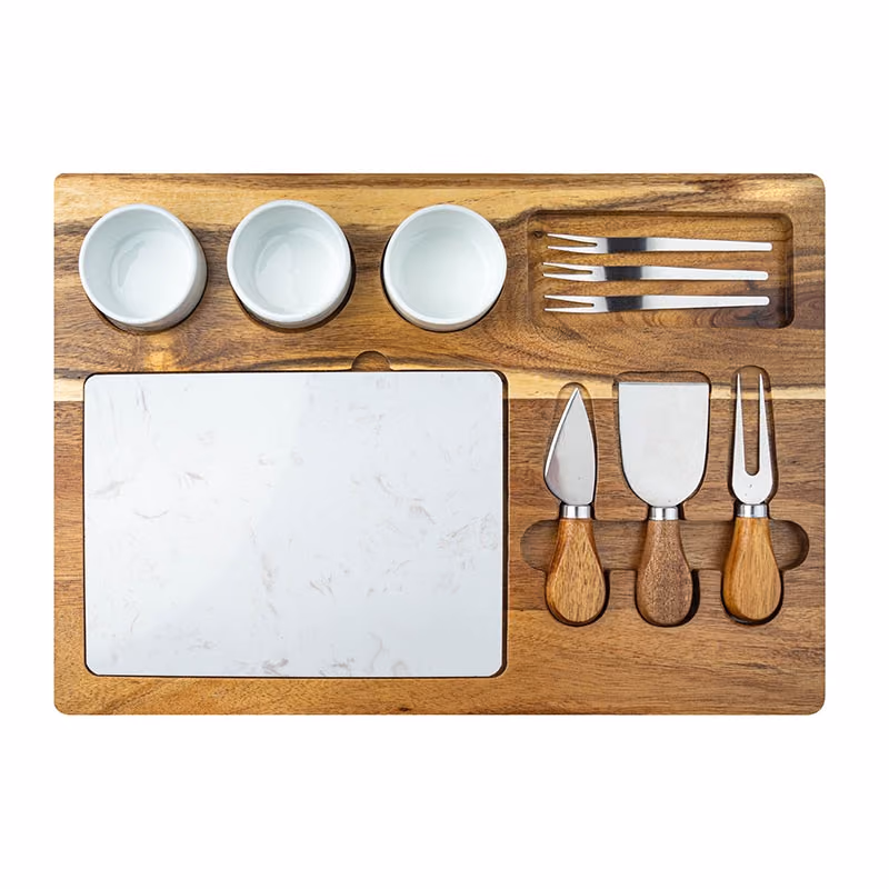 Custom Milton 11-Piece Acacia Wood Cheese Set