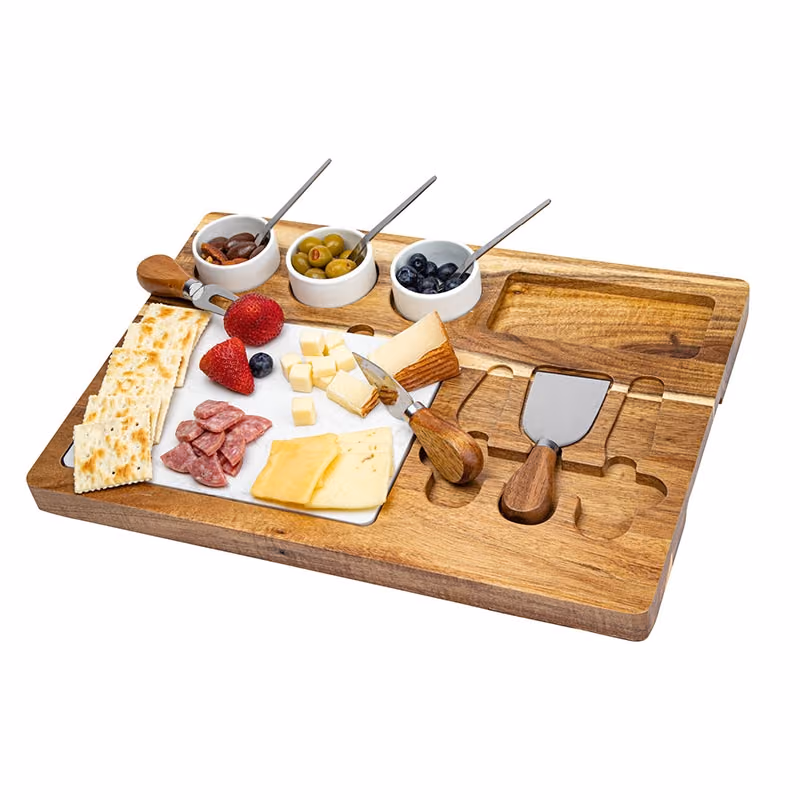 Custom Milton 11-Piece Acacia Wood Cheese Set