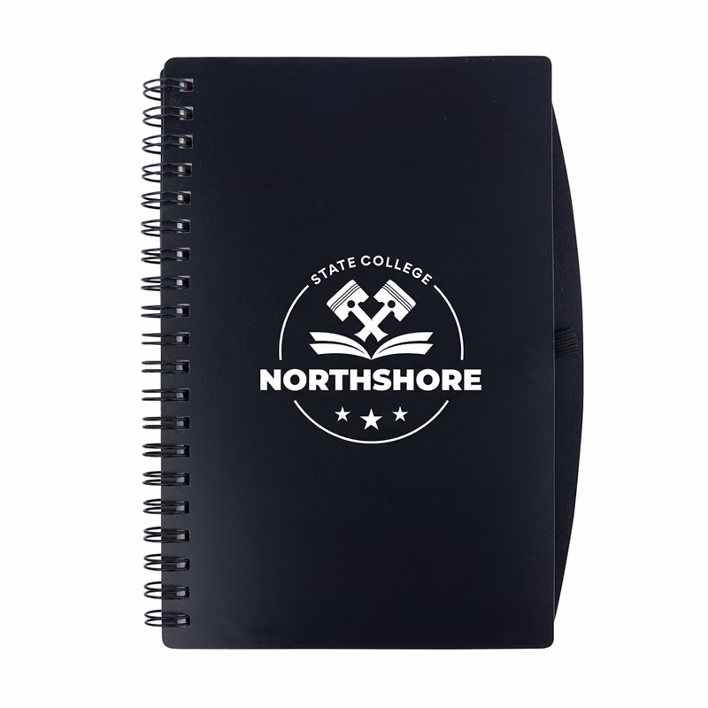 Custom Bates Spiral FSC Notebook With Sticky Notes and Flags