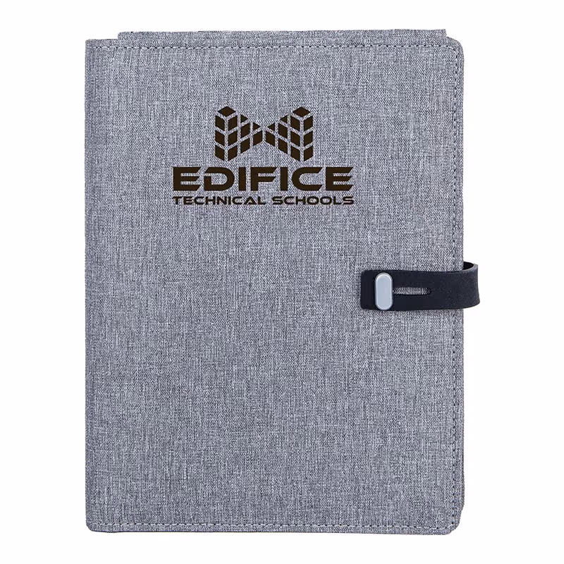 Custom Binghamton RPET Padfolio w/ Wireless Phone Charger