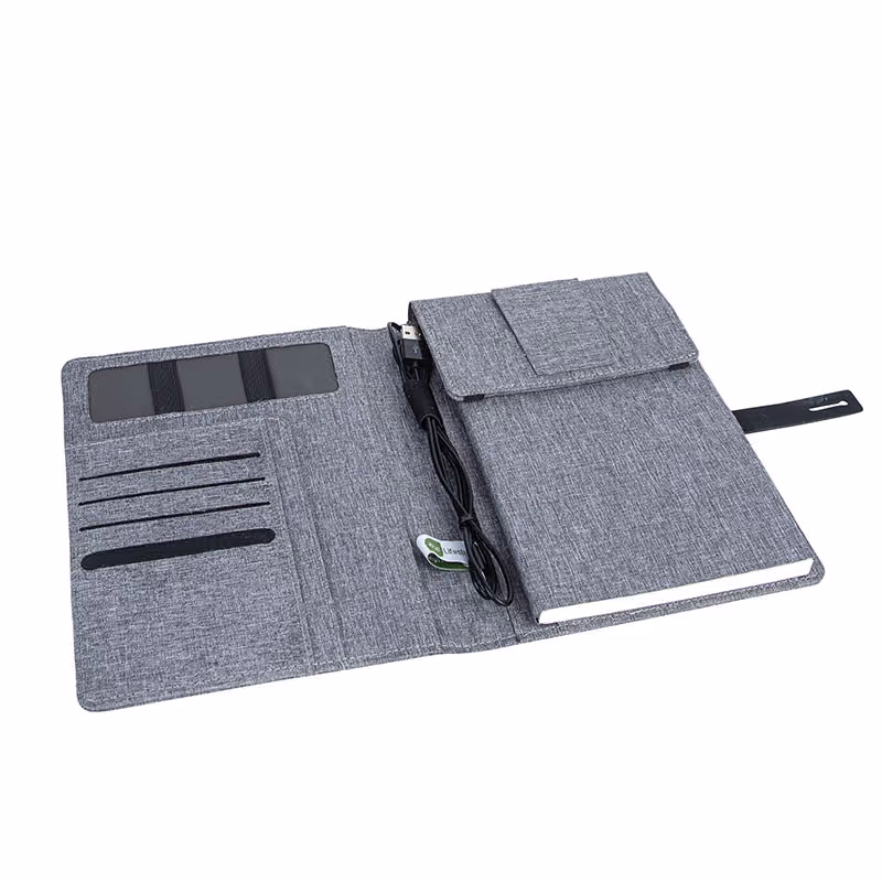 Custom Binghamton RPET Padfolio w/ Wireless Phone Charger