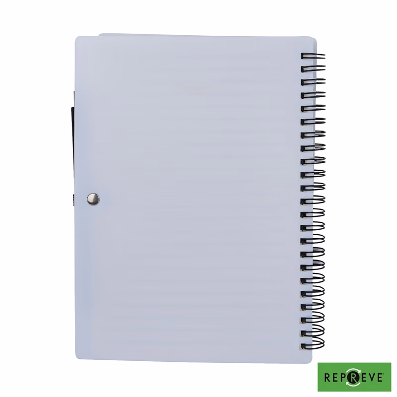 Custom Providence Repreve Ocean Recycled (RPP) Junior Notebook & Ballpoint Pen w/FSC Paper