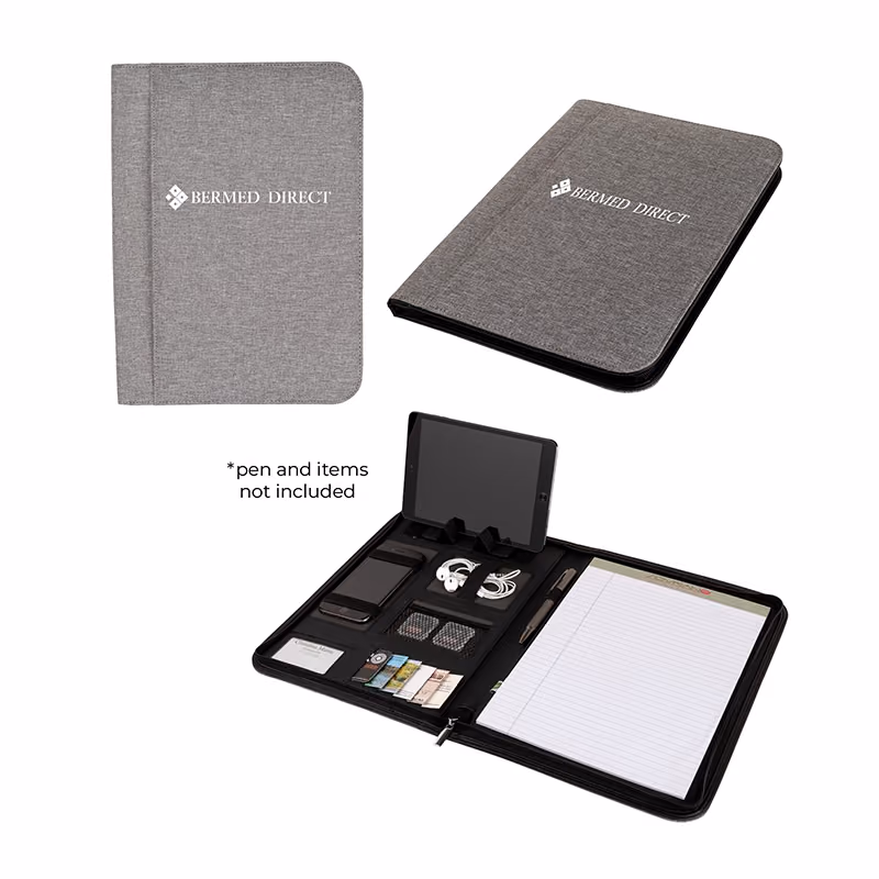 Custom Sterling RPET Zippered Letter Size Padfolio