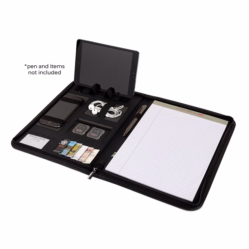 Custom Sterling RPET Zippered Letter Size Padfolio