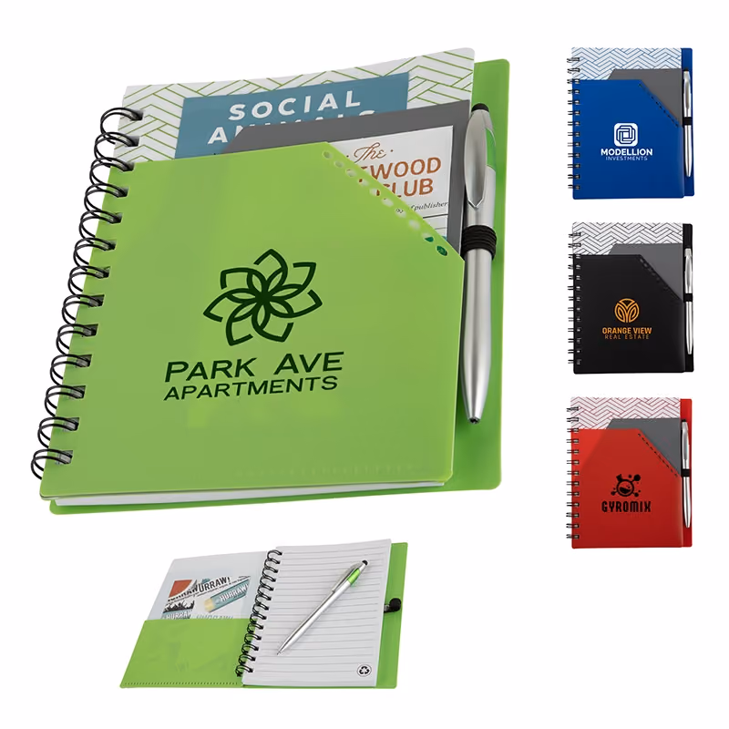 Custom Trapezoid Junior Notebook w/ Stylus Pen