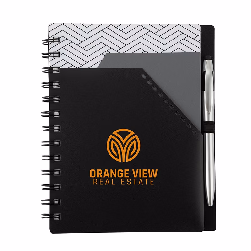 Custom Trapezoid Junior Notebook w/ Stylus Pen