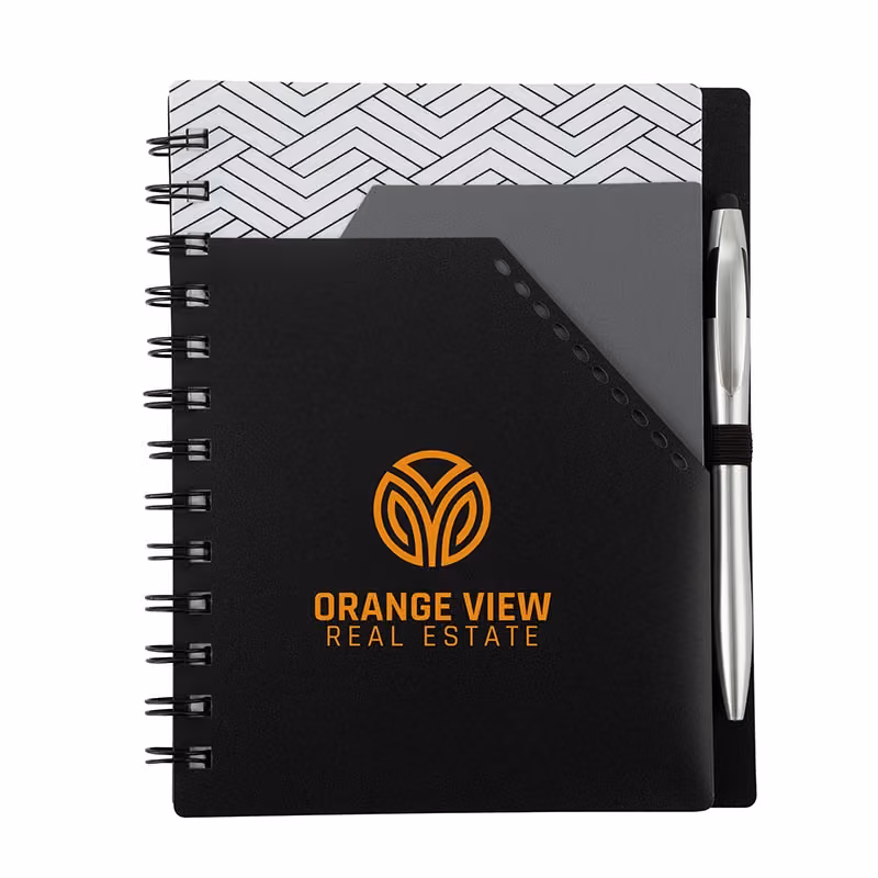 Custom Trapezoid Junior Notebook w/ Stylus Pen