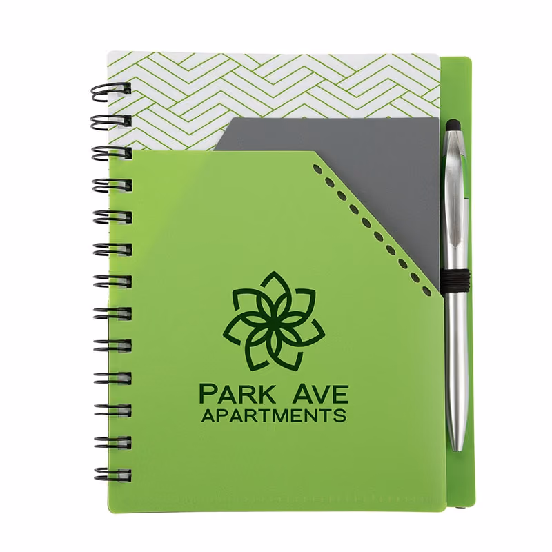 Custom Trapezoid Junior Notebook w/ Stylus Pen