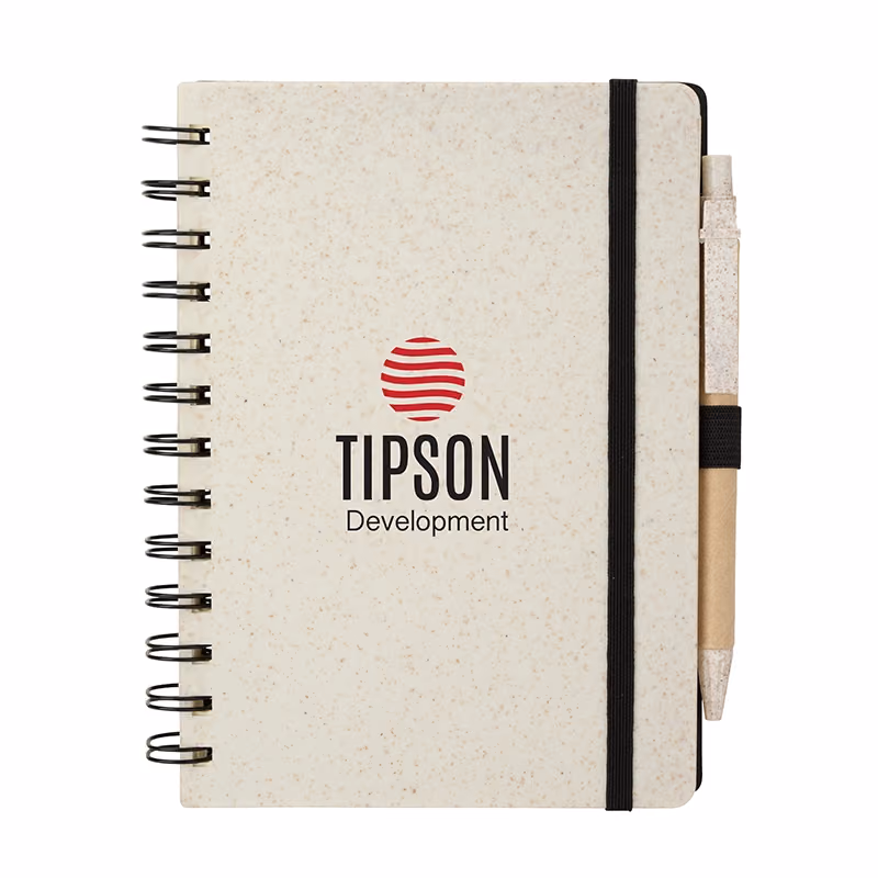 Custom Venture Junior Wheatstraw Notebook & Pen