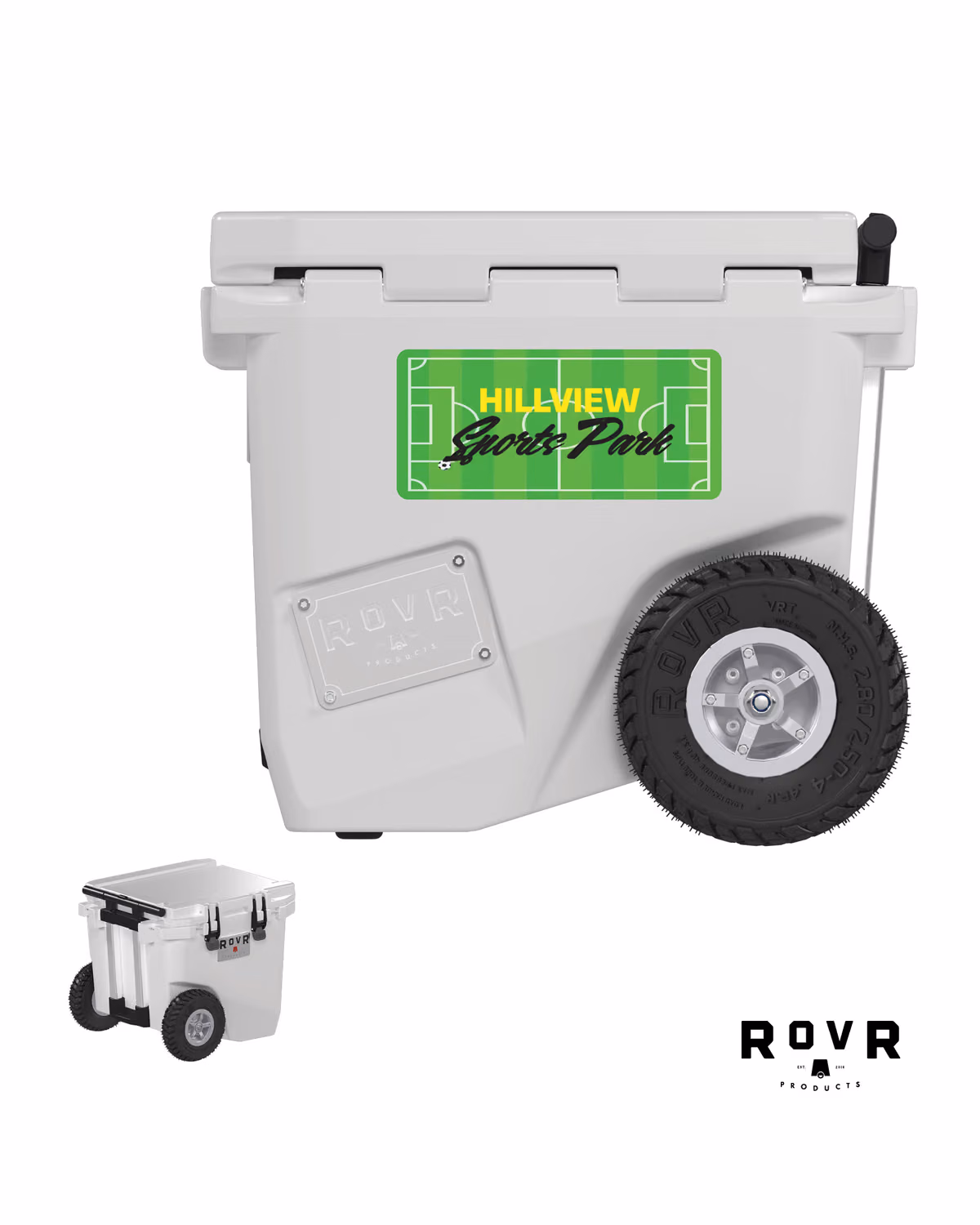 Custom RovR RollR 45qt Wheeled Hard Cooler - White
