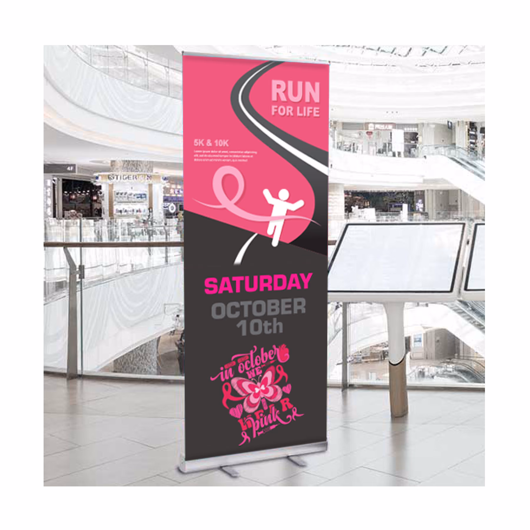 Custom DisplaySplash 31 ½" W x 78 ¾" H Roll-Up Fabric Banner