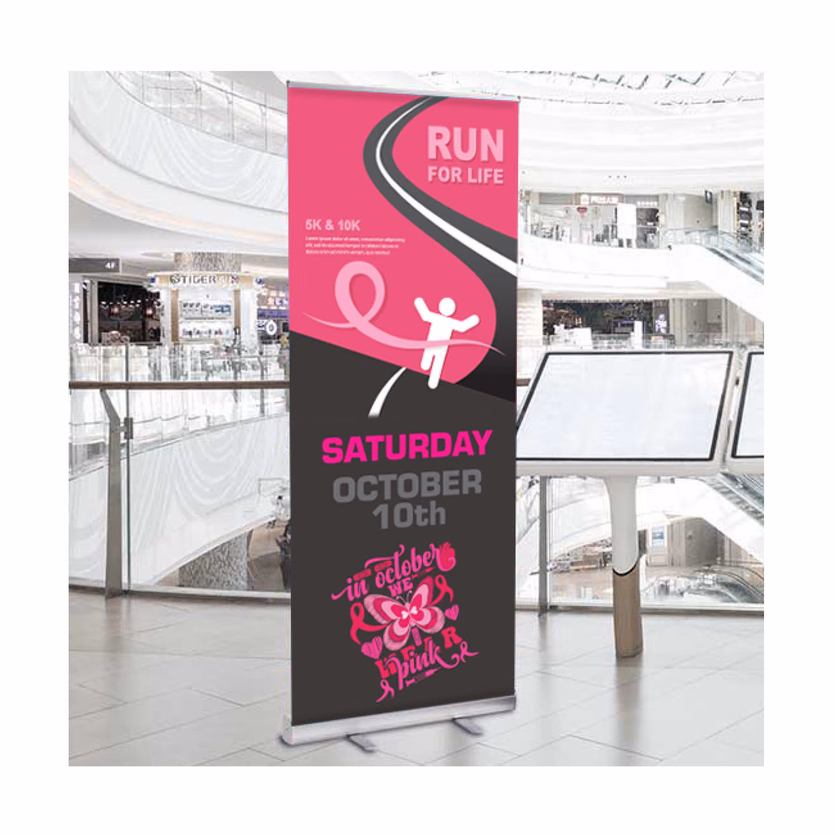 Custom DisplaySplash 31 ½" W x 78 ¾" H Roll-Up Fabric Banner