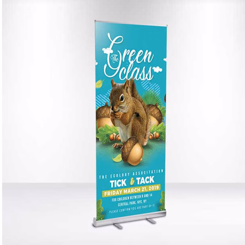 Custom DisplaySplash 31 ½" W x 78 ¾" H Roll-Up Fabric Banner