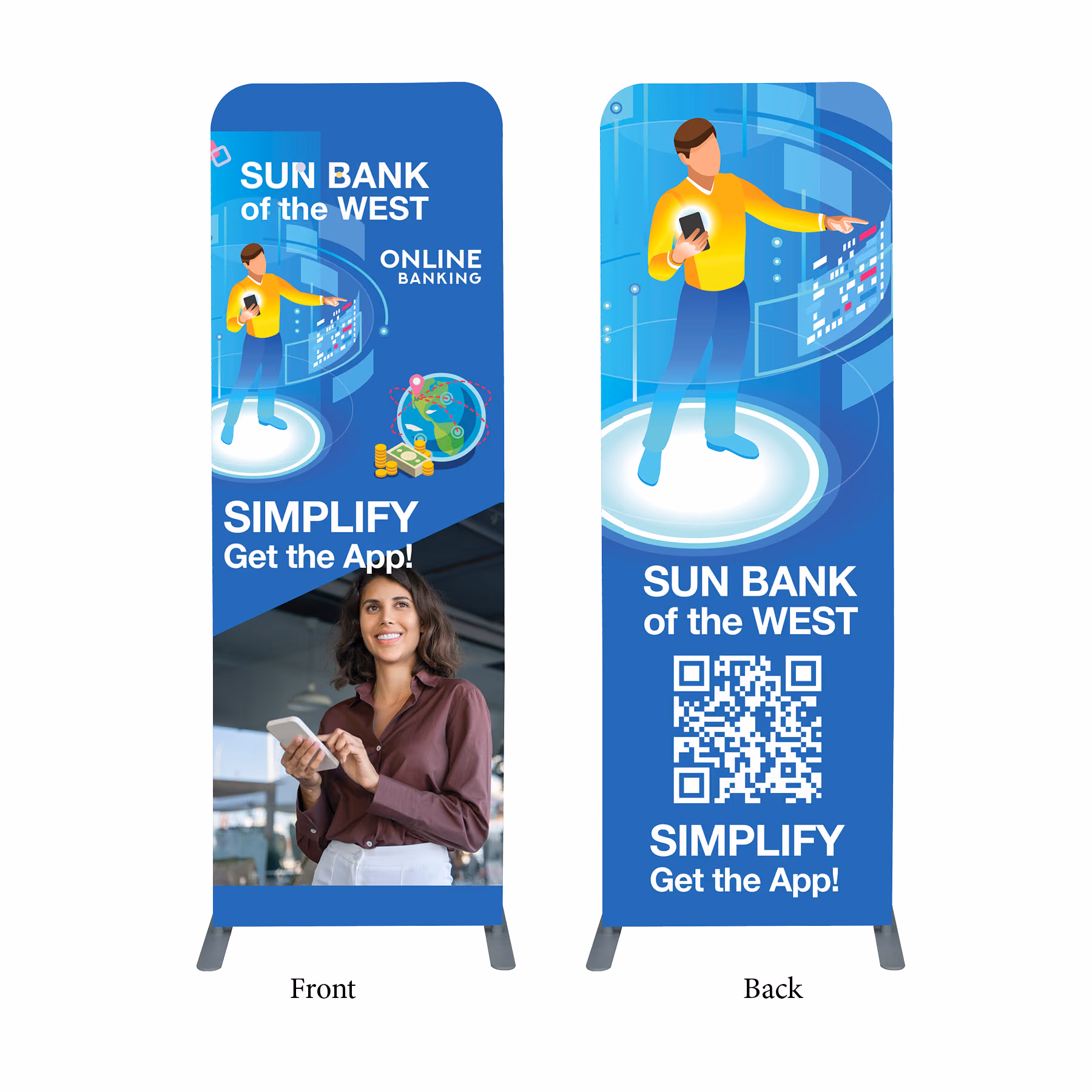 Custom DisplaySplash Double Sided Fabric Floor Banner - 31 ½" W x 89 ¾" H