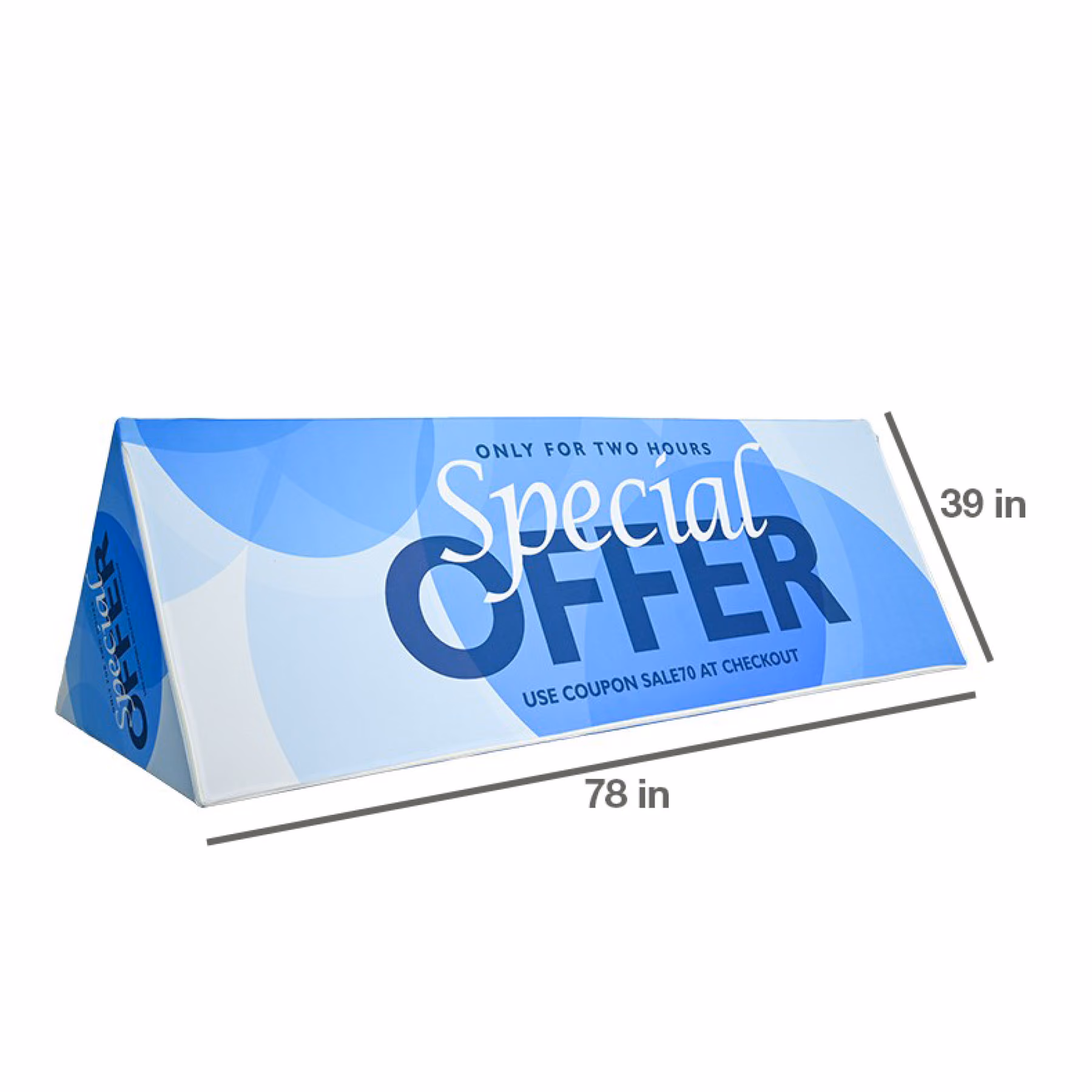 Custom DisplaySplash Triangular Fabric Floor Sign - 78" W x 39" H