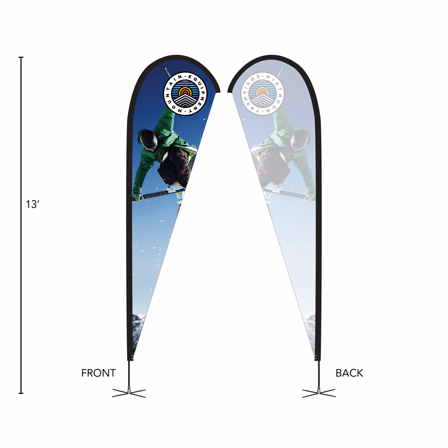 Custom DisplaySplash 13' Single-Sided Custom Teardrop Flag