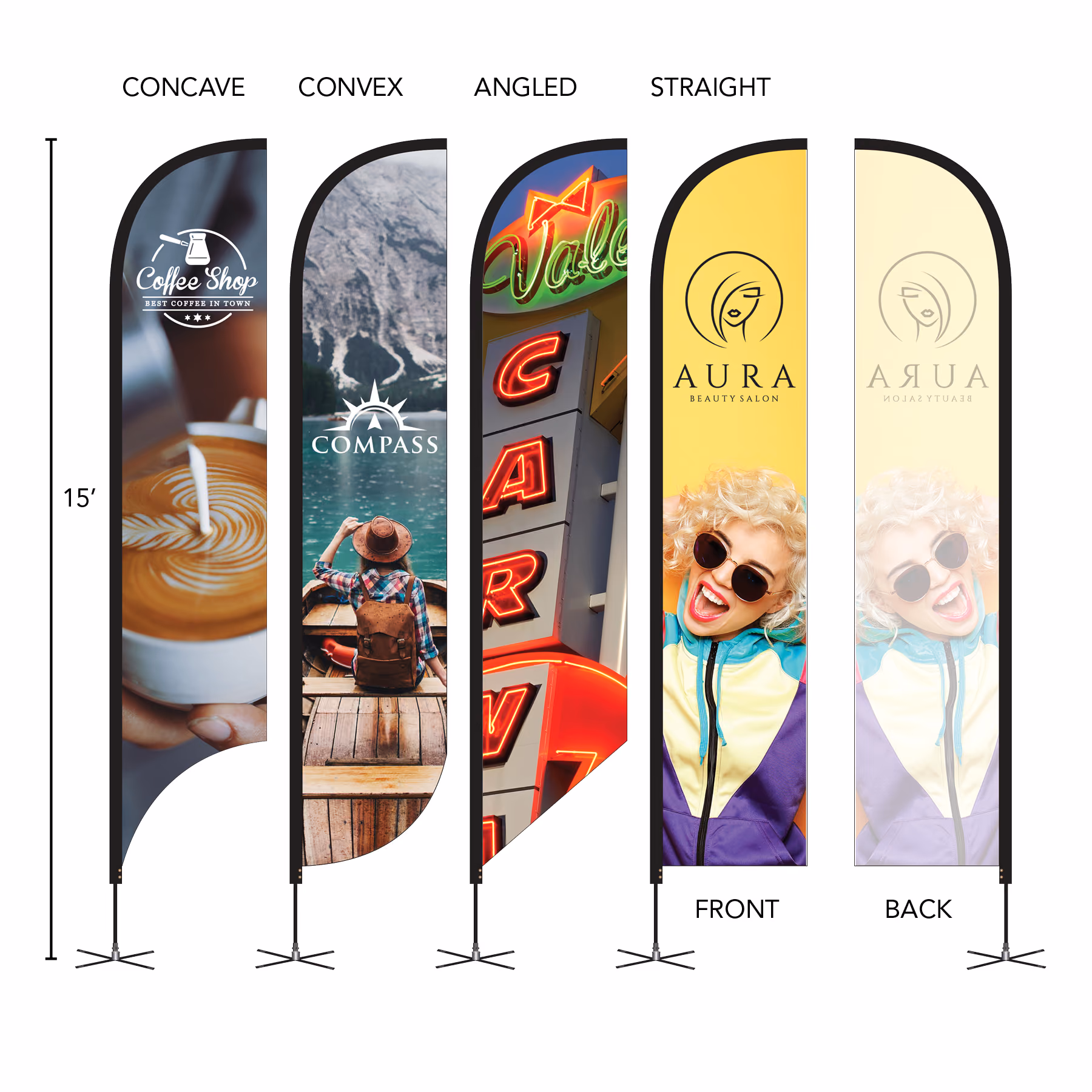 Custom DisplaySplash 15' Single-Sided Custom Feather Flag