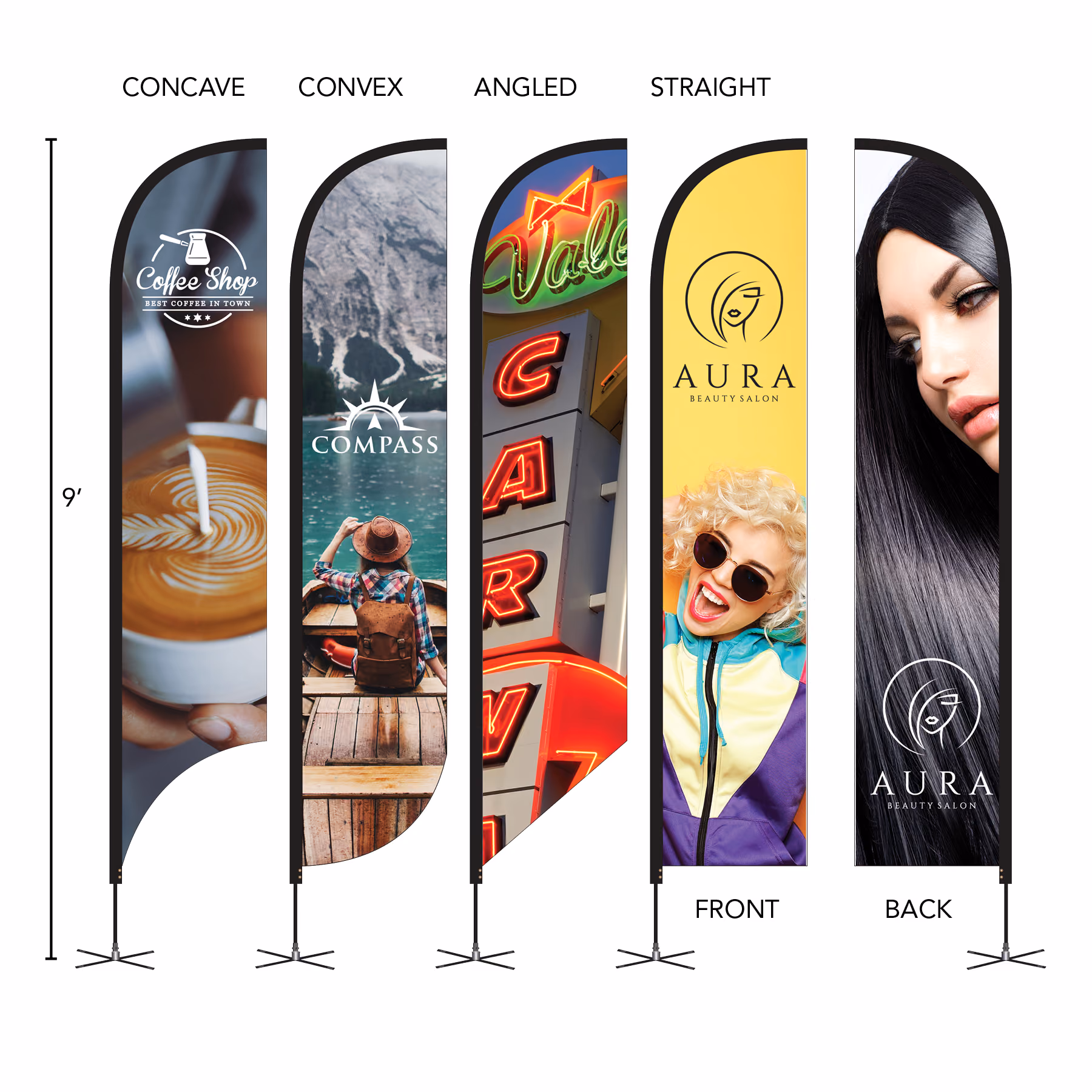 Custom DisplaySplash 9' Double-Sided Custom Feather Flag