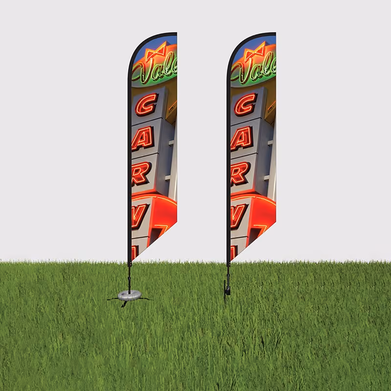 Custom DisplaySplash 9' Single-Sided Custom Feather Flag